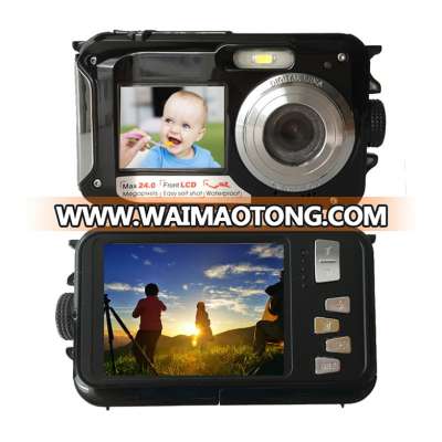 2.7inch TFT Digital Camera Waterproof 24MP MAX 1080P Double Screen 16x Digital Zoom Camcorder DC998